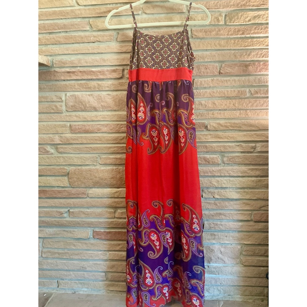 Forever 21 Boho Maxi Dress Red Purple Paisley - Picture 6 of 7